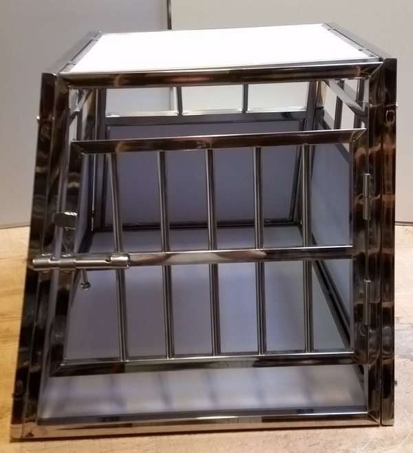 Edelstahl-Hundetransportbox klein (E) 54x68x48cm