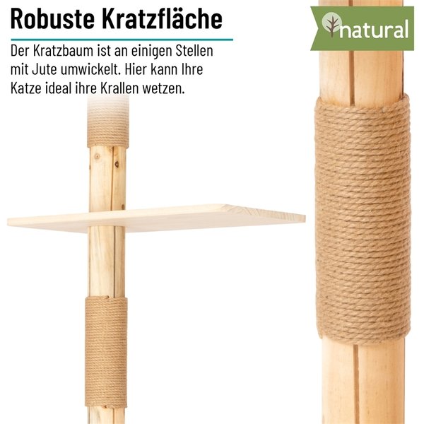 Massiver Kratzbaum 230-270x80x30cm