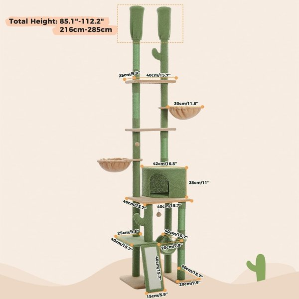 Kaktus-Kratzbaum Deckenhoch 216-285cm --- lagernd