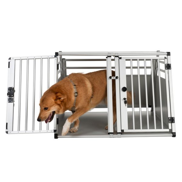ALU Hundetransportbox mit Trennwand 2 Größen
