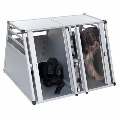 ALU Hundetransportbox mit Trennwand 2 Größen