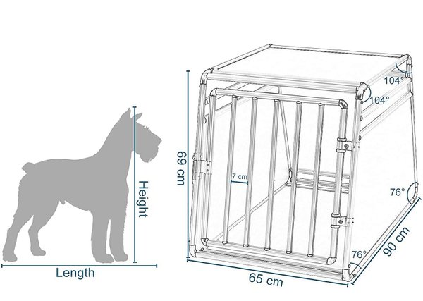 ALU-Hundetransportbox groß 90x65x69cm