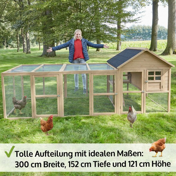 Hühnerstall 300x152x121cm (BxTxH)