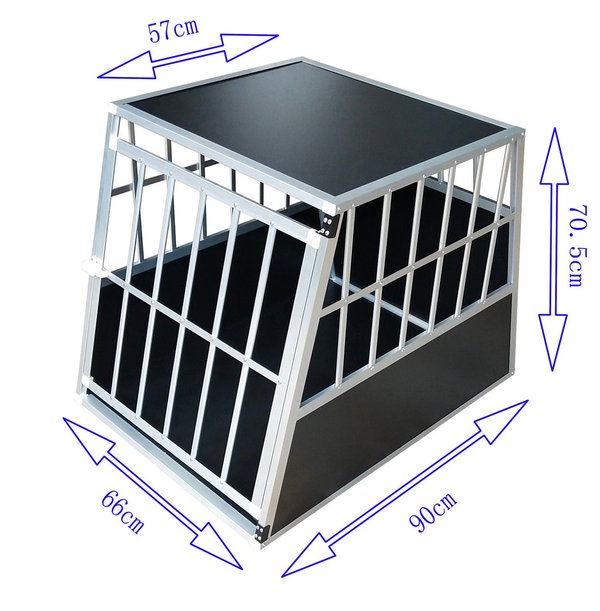 ALU-Hundetransportbox, Käfig 90x66x70,5cm (TxBxH)
