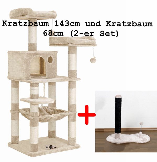 Kratzbaum 143cm + Kratzbaum 68cm
